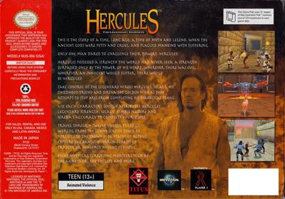 Hercules: The Legendary Journeys - Box - Back Image