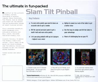 Slam Tilt Pinball - Box - Back Image