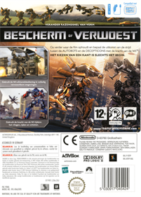 Transformers: The Game - Box - Back Image