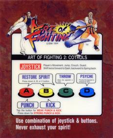 Art of Fighting 2 - Arcade - Controls Information Image