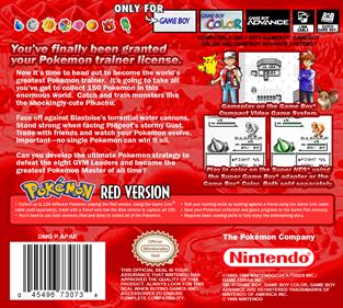 Pokémon Red Version - Fanart - Box - Back