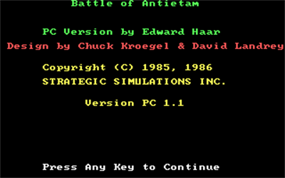 Battle of Antietam - Screenshot - Game Title Image