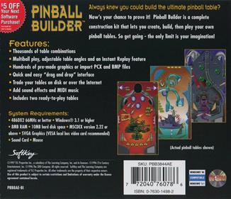 Pinball Builder: A Construction Kit for Windows - Box - Back Image