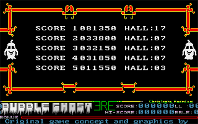 Bubble Ghost - Screenshot - High Scores Image