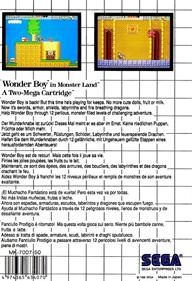 Wonder Boy in Monster Land - Box - Back Image