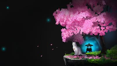 Cat and Ghostly Road - Fanart - Background Image