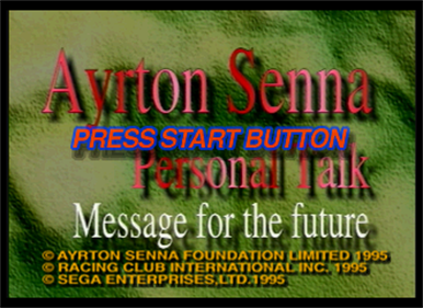 Ayrton Senna Personal Talk: Message for the future - Screenshot - Game Title Image