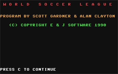 World Soccer League - Screenshot - Game Title Image
