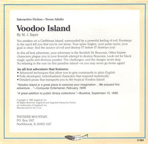 Voodoo Island - Box - Back Image