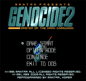 Genocide 2: Master of the Dark Communion - Screenshot - Game Select Image