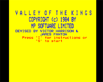 The Valley of the Kings - Screenshot - Game Title Image