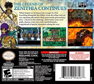Dragon Quest V: Hand of the Heavenly Bride - Box - Back Image