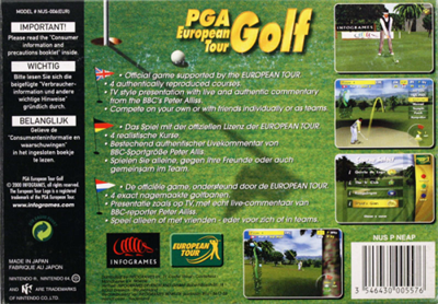 PGA European Tour - Box - Back Image