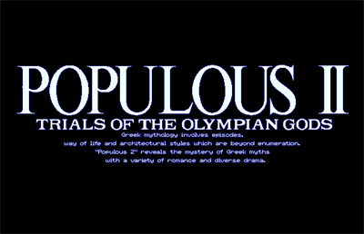 Populous II: Trials of the Olympian Gods - Screenshot - Game Title Image