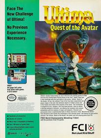 Ultima: Quest of the Avatar - Advertisement Flyer - Front Image