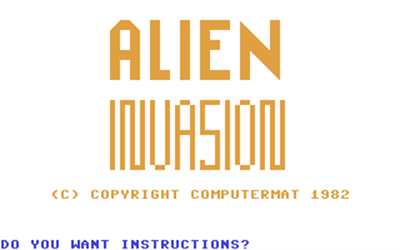 Alien Invasion (Computermat) - Screenshot - Game Title Image