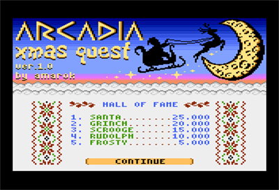 Arcadia Xmas Quest - Screenshot - High Scores Image