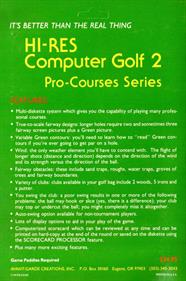 Hi-Res Computer Golf 2 - Box - Back Image
