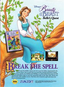 Disney's Beauty and the Beast: Belle's Quest - Advertisement Flyer - Front Image