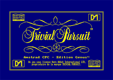 Trivial Pursuit: The Computer Game: Amstrad CPC Genus Edition - Screenshot - Game Title Image
