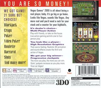 Vegas Games 2000 - Box - Back Image