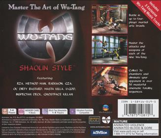 Wu-Tang: Shaolin Style - Box - Back Image