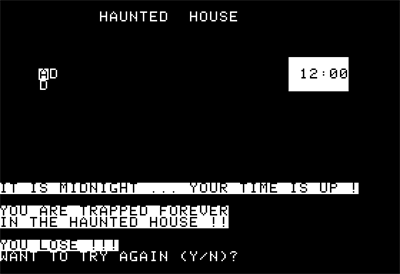 Haunted House (Creative Computing Software) - Screenshot - Game Over Image