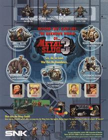 Metal Slug 3 - Advertisement Flyer - Back Image