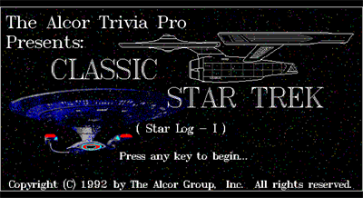The Alcor Trivia Pro Classic Star Trek (Star-Log I) - Screenshot - Game Title Image