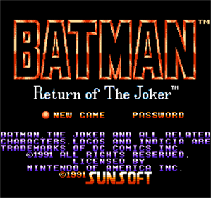 Batman: Return of the Joker - Screenshot - Game Title Image