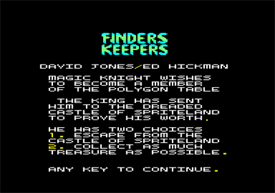 Finders Keepers - Screenshot - Game Title Image