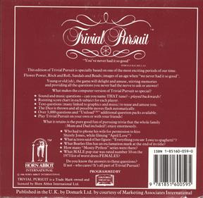 Trivial Pursuit: The Computer Game: Baby Boomer Edition - Box - Back Image