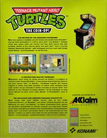 Teenage Mutant Hero Turtles: The Coin-Op! - Box - Back Image