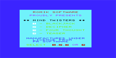 Mind Twisters - Screenshot - Game Select Image