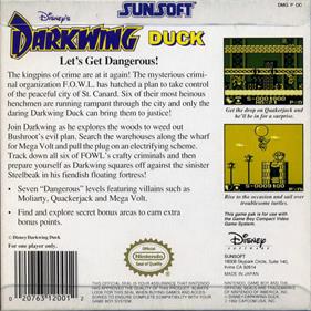 Disney's Darkwing Duck - Box - Back Image