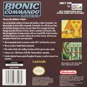 Bionic Commando: Elite Forces - Box - Back Image