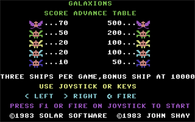 Galaxions - Screenshot - Game Title Image