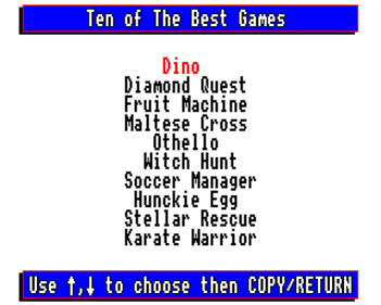 Ten of the Best Games - Screenshot - Game Select Image