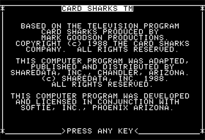 Card Sharks - Screenshot - Game Title Image