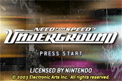 Need for Speed: Underground - Screenshot - Game Title Image