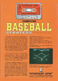 Computer Baseball Strategy - Box - Back Image