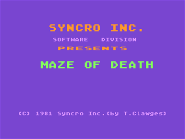 Maze of Death - Screenshot - Game Title Image