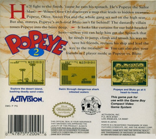 Popeye 2 - Box - Back Image