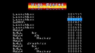 MegaBall 1 - Screenshot - High Scores Image