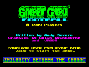Street Cred Football  - Screenshot - Game Title Image
