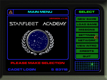 Star Trek: Starfleet Academy - Screenshot - Game Select
