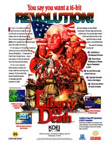 Liberty or Death: Revolution! - Advertisement Flyer - Front Image