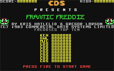 Frantic Freddie - Screenshot - Game Title Image