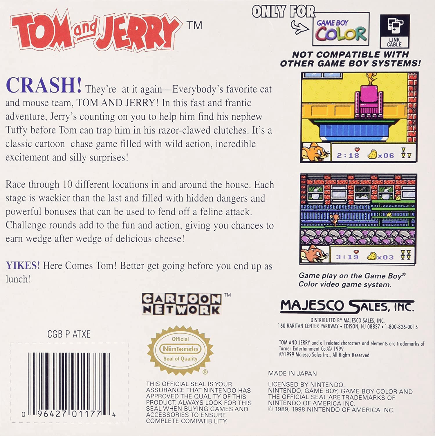  Tom & Jerry : Nintendo Game Boy Color: Video Games