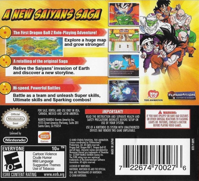 Dragon Ball Z Attack of the Saiyans Details LaunchBox Games Database
